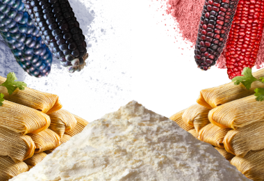 Mąka i liście kukurydzy